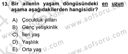 İnsan Davranışı Ve Sosyal Çevre 1 Dersi 2023 - 2024 Yılı Yaz Okulu Sınav Soruları 13. Soru
