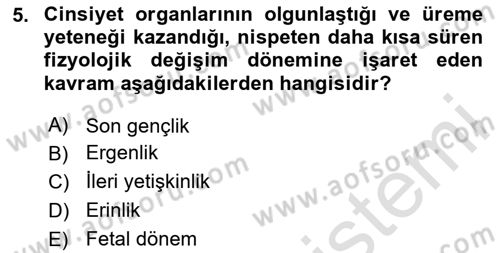 İnsan Davranışı Ve Sosyal Çevre 1 Dersi 2023 - 2024 Yılı Yaz Okulu Sınav Soruları 5. Soru