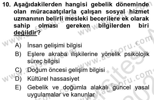 İnsan Davranışı Ve Sosyal Çevre 1 Dersi 2024 - 2025 Yılı (Vize) Ara Sınav Soruları 10. Soru