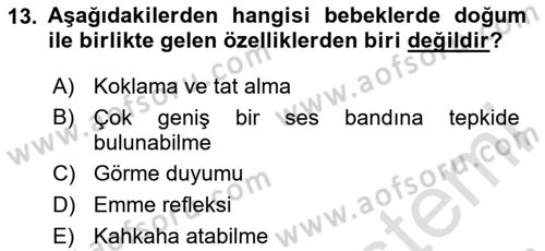 İnsan Davranışı Ve Sosyal Çevre 1 Dersi 2024 - 2025 Yılı (Vize) Ara Sınav Soruları 13. Soru
