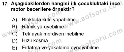 İnsan Davranışı Ve Sosyal Çevre 1 Dersi 2024 - 2025 Yılı (Vize) Ara Sınav Soruları 17. Soru