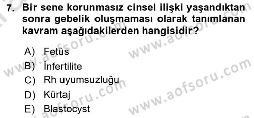 İnsan Davranışı Ve Sosyal Çevre 1 Dersi 2024 - 2025 Yılı (Vize) Ara Sınav Soruları 7. Soru