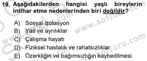 İnsan Davranışı Ve Sosyal Çevre 1 Dersi 2024 - 2025 Yılı (Final) Dönem Sonu Sınav Soruları 19. Soru