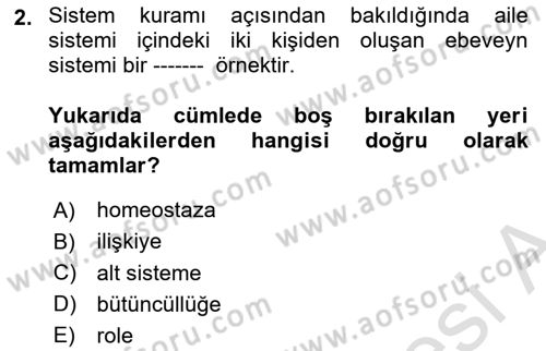 İnsan Davranışı Ve Sosyal Çevre 1 Dersi 2025 - 2026 Yılı (Vize) Ara Sınav Soruları 2. Soru