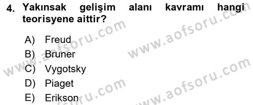 İnsan Davranışı Ve Sosyal Çevre 1 Dersi 2025 - 2026 Yılı (Final) Dönem Sonu Sınav Soruları 4. Soru