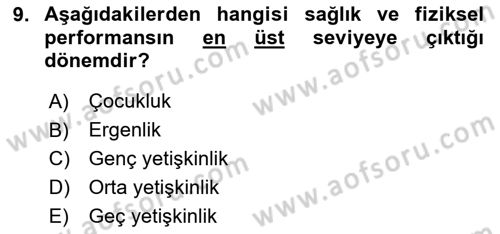 İnsan Davranışı Ve Sosyal Çevre 1 Dersi 2025 - 2026 Yılı (Final) Dönem Sonu Sınav Soruları 9. Soru