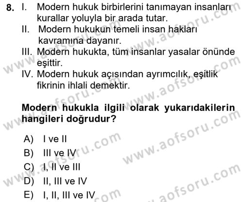 İnsan Davranışı Ve Sosyal Çevre 2 Dersi 2017 - 2018 Yılı (Vize) Ara Sınav Soruları 8. Soru