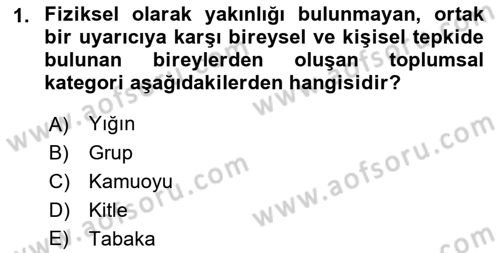 İnsan Davranışı Ve Sosyal Çevre 2 Dersi 2017 - 2018 Yılı (Final) Dönem Sonu Sınav Soruları 1. Soru
