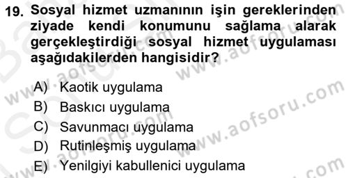 İnsan Davranışı Ve Sosyal Çevre 2 Dersi 2017 - 2018 Yılı (Final) Dönem Sonu Sınav Soruları 19. Soru