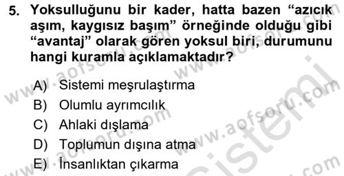 İnsan Davranışı Ve Sosyal Çevre 2 Dersi 2018 - 2019 Yılı 3 Ders Sınav Soruları 5. Soru