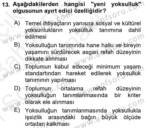 İnsan Davranışı Ve Sosyal Çevre 2 Dersi 2018 - 2019 Yılı (Final) Dönem Sonu Sınav Soruları 13. Soru