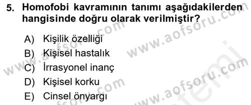 İnsan Davranışı Ve Sosyal Çevre 2 Dersi 2018 - 2019 Yılı (Final) Dönem Sonu Sınav Soruları 5. Soru