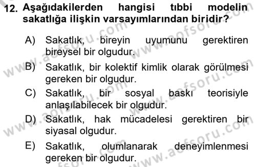 İnsan Davranışı Ve Sosyal Çevre 2 Dersi 2018 - 2019 Yılı Yaz Okulu Sınav Soruları 12. Soru