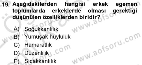 İnsan Davranışı Ve Sosyal Çevre 2 Dersi 2021 - 2022 Yılı (Vize) Ara Sınav Soruları 19. Soru