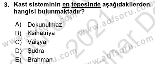 İnsan Davranışı Ve Sosyal Çevre 2 Dersi 2021 - 2022 Yılı (Vize) Ara Sınav Soruları 3. Soru