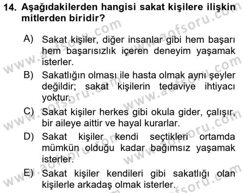 İnsan Davranışı Ve Sosyal Çevre 2 Dersi 2021 - 2022 Yılı (Final) Dönem Sonu Sınav Soruları 14. Soru