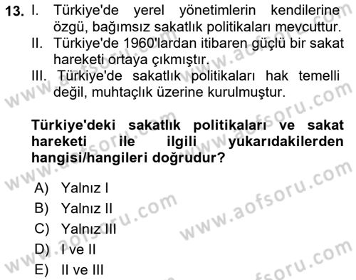 İnsan Davranışı Ve Sosyal Çevre 2 Dersi 2021 - 2022 Yılı Yaz Okulu Sınav Soruları 13. Soru