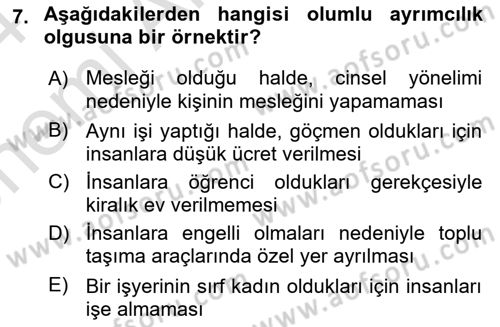 İnsan Davranışı Ve Sosyal Çevre 2 Dersi 2023 - 2024 Yılı (Vize) Ara Sınav Soruları 7. Soru