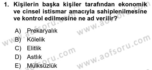 İnsan Davranışı Ve Sosyal Çevre 2 Dersi 2023 - 2024 Yılı (Final) Dönem Sonu Sınav Soruları 1. Soru