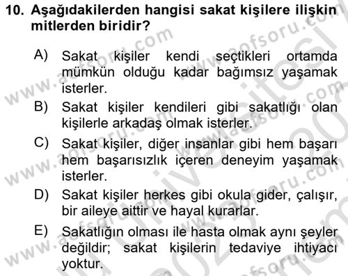 İnsan Davranışı Ve Sosyal Çevre 2 Dersi 2023 - 2024 Yılı (Final) Dönem Sonu Sınav Soruları 10. Soru