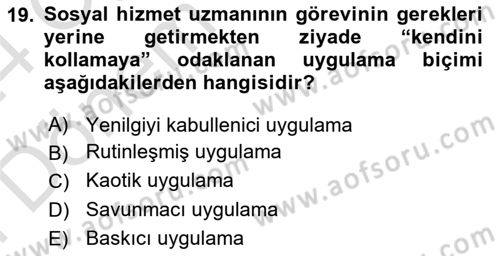 İnsan Davranışı Ve Sosyal Çevre 2 Dersi 2023 - 2024 Yılı (Final) Dönem Sonu Sınav Soruları 19. Soru