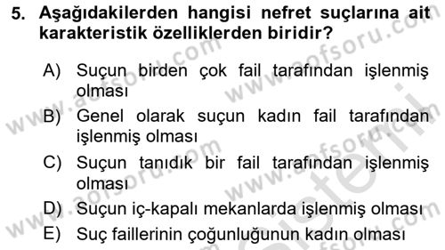 İnsan Davranışı Ve Sosyal Çevre 2 Dersi 2023 - 2024 Yılı (Final) Dönem Sonu Sınav Soruları 5. Soru
