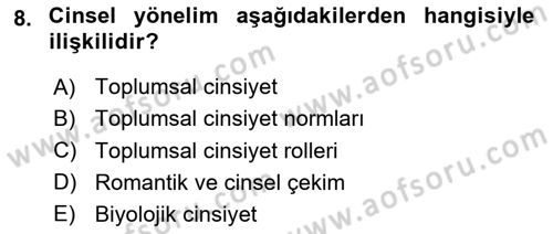 İnsan Davranışı Ve Sosyal Çevre 2 Dersi 2023 - 2024 Yılı (Final) Dönem Sonu Sınav Soruları 8. Soru
