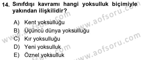 İnsan Davranışı Ve Sosyal Çevre 2 Dersi 2023 - 2024 Yılı Yaz Okulu Sınav Soruları 14. Soru