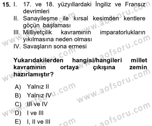 İnsan Davranışı Ve Sosyal Çevre 2 Dersi 2024 - 2025 Yılı (Vize) Ara Sınav Soruları 15. Soru