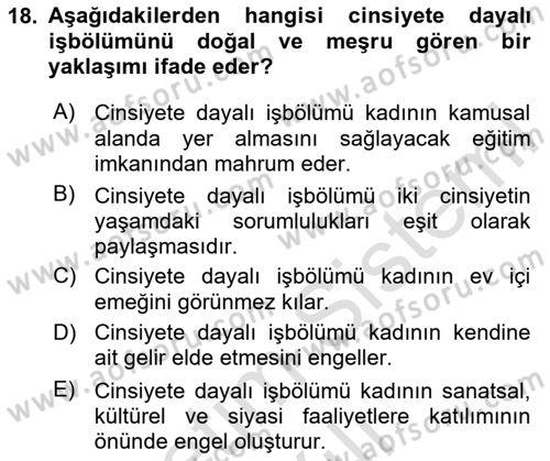 İnsan Davranışı Ve Sosyal Çevre 2 Dersi 2024 - 2025 Yılı (Vize) Ara Sınav Soruları 18. Soru