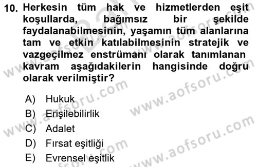 İnsan Davranışı Ve Sosyal Çevre 2 Dersi 2024 - 2025 Yılı (Final) Dönem Sonu Sınav Soruları 10. Soru