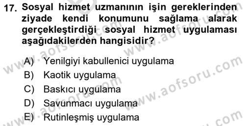 İnsan Davranışı Ve Sosyal Çevre 2 Dersi 2024 - 2025 Yılı (Final) Dönem Sonu Sınav Soruları 17. Soru