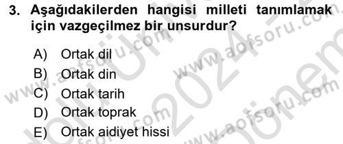 İnsan Davranışı Ve Sosyal Çevre 2 Dersi 2024 - 2025 Yılı (Final) Dönem Sonu Sınav Soruları 3. Soru