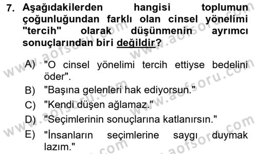 İnsan Davranışı Ve Sosyal Çevre 2 Dersi 2024 - 2025 Yılı (Final) Dönem Sonu Sınav Soruları 7. Soru