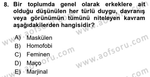 İnsan Davranışı Ve Sosyal Çevre 2 Dersi 2024 - 2025 Yılı (Final) Dönem Sonu Sınav Soruları 8. Soru