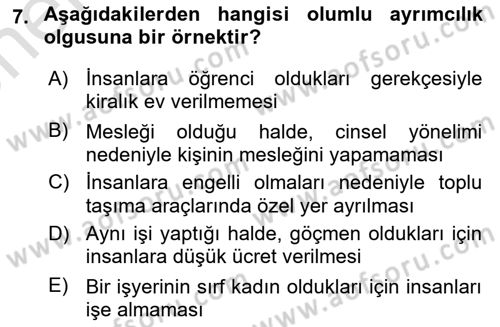 İnsan Davranışı Ve Sosyal Çevre 2 Dersi 2025 - 2026 Yılı (Vize) Ara Sınav Soruları 7. Soru
