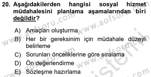 İnsan Davranışı Ve Sosyal Çevre 2 Dersi 2025 - 2026 Yılı (Final) Dönem Sonu Sınav Soruları 20. Soru