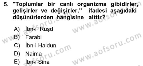 Yaşlılarla Sosyal Hizmet Dersi Ara Sınavı Deneme Sınav Soruları 5. Soru