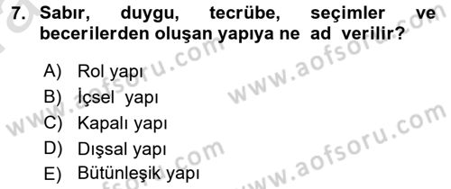 Yaşlılarla Sosyal Hizmet Dersi Ara Sınavı Deneme Sınav Soruları 7. Soru
