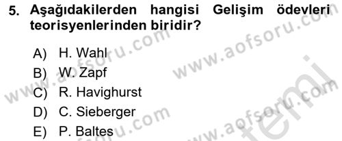 Yaşlılarla Sosyal Hizmet Dersi Ara Sınavı Deneme Sınav Soruları 5. Soru