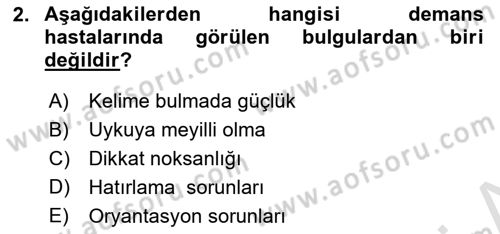 Yaşlılarla Sosyal Hizmet Dersi 2023 - 2024 Yılı (Final) Dönem Sonu Sınav Soruları 2. Soru