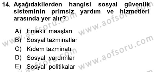 Yaşlılarla Sosyal Hizmet Dersi 2023 - 2024 Yılı Yaz Okulu Sınav Soruları 14. Soru