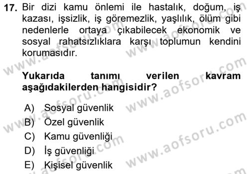 Engellilerle Sosyal Hizmet Dersi 2020 - 2021 Yılı Yaz Okulu Sınav Soruları 17. Soru