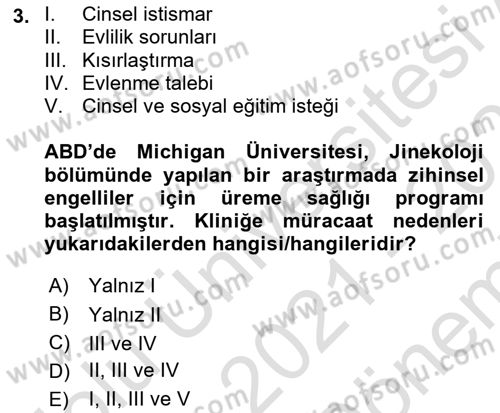 Engellilerle Sosyal Hizmet Dersi 2021 - 2022 Yılı (Final) Dönem Sonu Sınav Soruları 3. Soru
