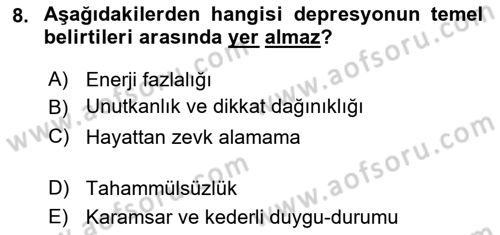 Engellilerle Sosyal Hizmet Dersi 2021 - 2022 Yılı (Final) Dönem Sonu Sınav Soruları 8. Soru