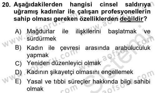 Tıbbi Ve Psiko-Sosyal Hizmet Dersi Ara Sınavı Deneme Sınav Soruları 20. Soru