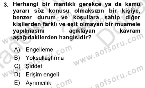 Tıbbi Ve Psiko-Sosyal Hizmet Dersi 2021 - 2022 Yılı (Final) Dönem Sonu Sınav Soruları 3. Soru