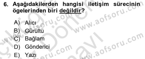 Tıbbi Ve Psiko-Sosyal Hizmet Dersi 2021 - 2022 Yılı (Final) Dönem Sonu Sınav Soruları 6. Soru