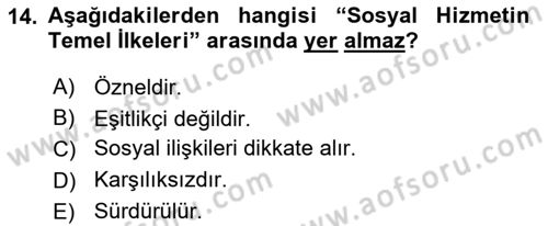 Tıbbi Ve Psiko-Sosyal Hizmet Dersi 2021 - 2022 Yılı Yaz Okulu Sınav Soruları 14. Soru