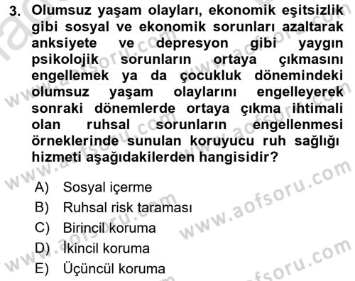 Tıbbi Ve Psiko-Sosyal Hizmet Dersi 2022 - 2023 Yılı (Final) Dönem Sonu Sınav Soruları 3. Soru